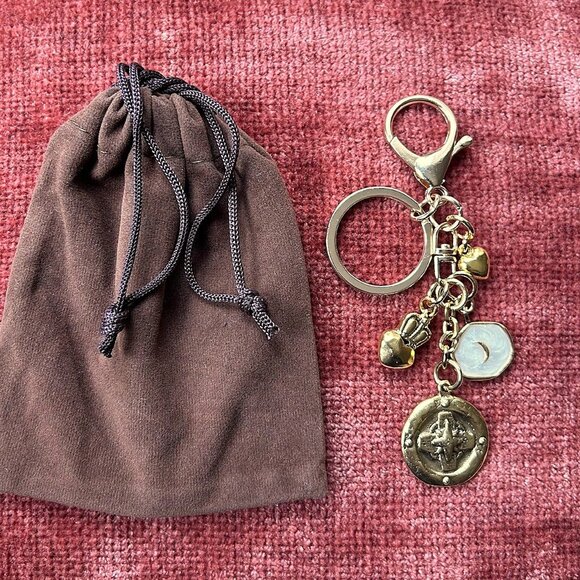 COMPASS Bag Charm Gold Tone 🧭 - Picture 3 of 8